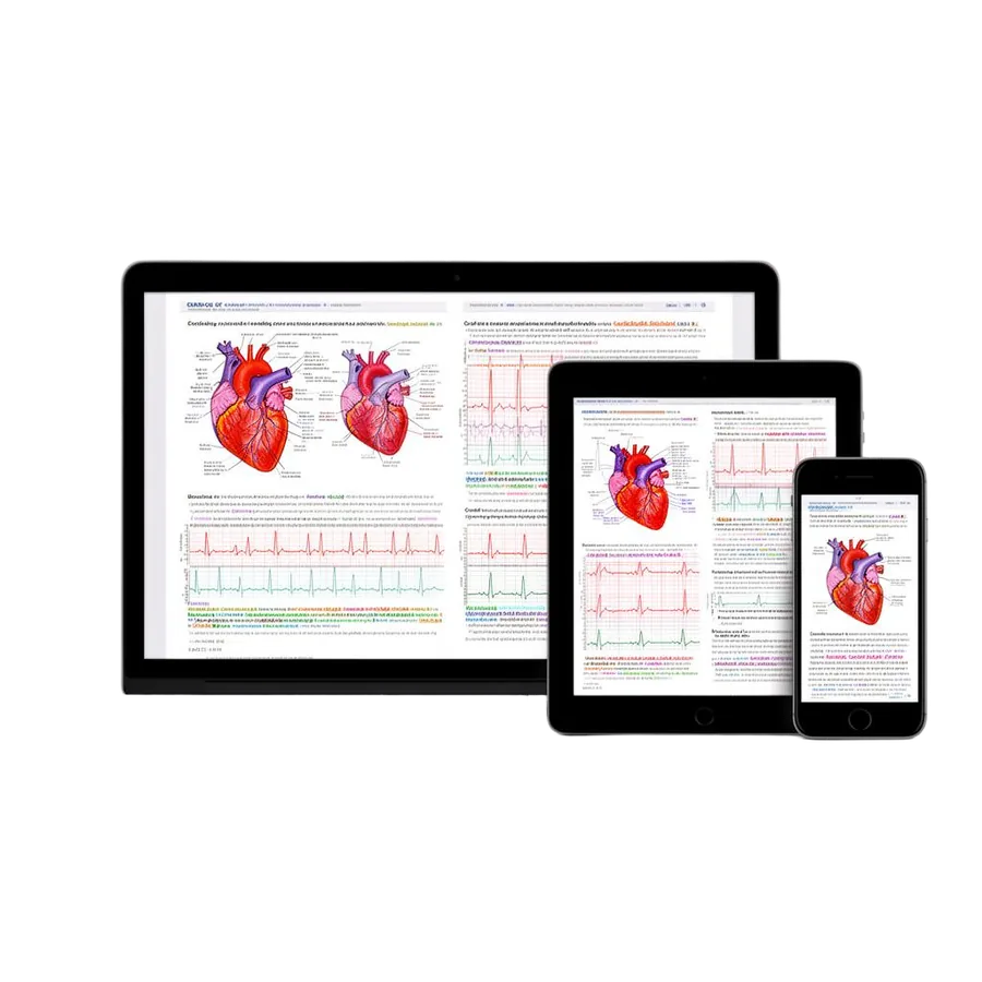 E-book shown on desktop, tablet and phone